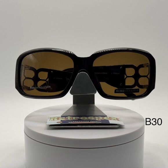 Vintage Y2K Designer Sunglasses | BCBG Max Azria | Charm | Chunky Brown/Gold main image 5